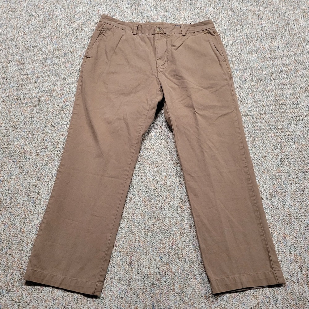 Vineyard Vines Pants Mens 34x27 Tan Chino Straight Leg Slim Fit Breaker Preppy